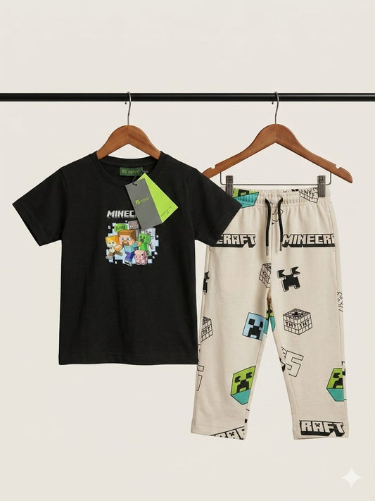 Minecraft Adventure Coord Set – Premium Cotton Tee & Trouser