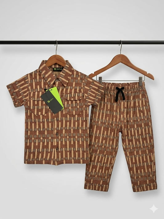Junior Urban Explorer – Rust Textured Cotton Coord Set
