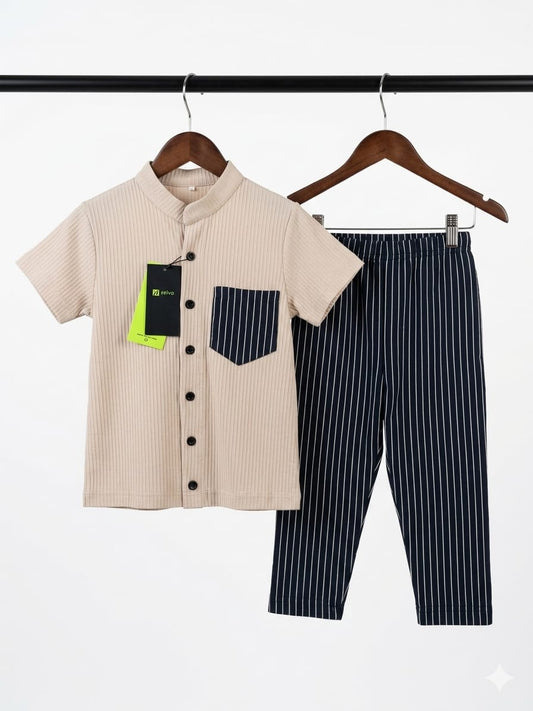 Smart & Casual Textured Cotton Lycra Coord Set