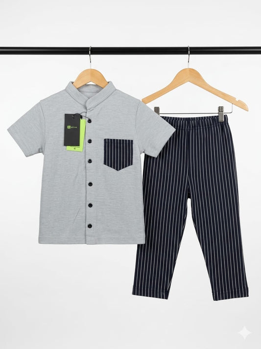 Smart & Casual Textured Cotton Lycra Coord Set
