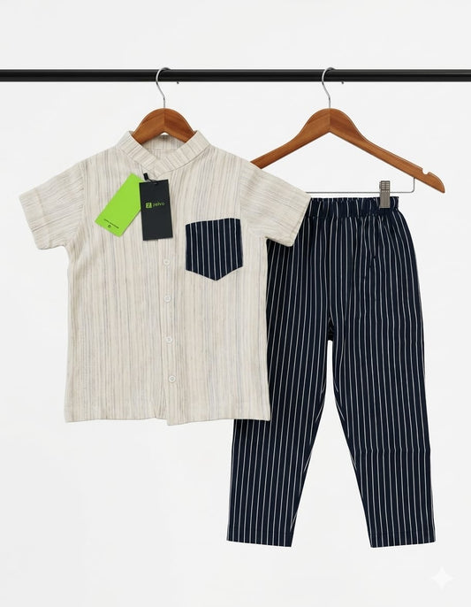 Smart & Casual Textured Cotton Lycra Coord Set