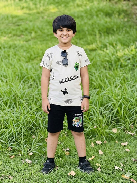 Minecraft Adventure Coord Set – Premium Cotton Tee & Shorts