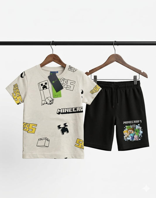 Minecraft Adventure Coord Set – Premium Cotton Tee & Shorts