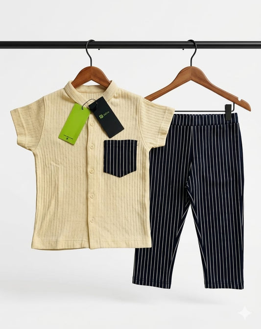 Smart & Casual Textured Cotton Lycra Coord Set