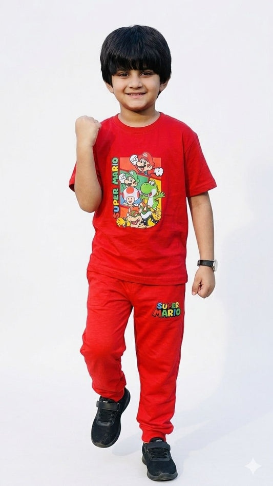 Super Mario Adventure Edition – Premium Cotton Lycra Terry Coord Set